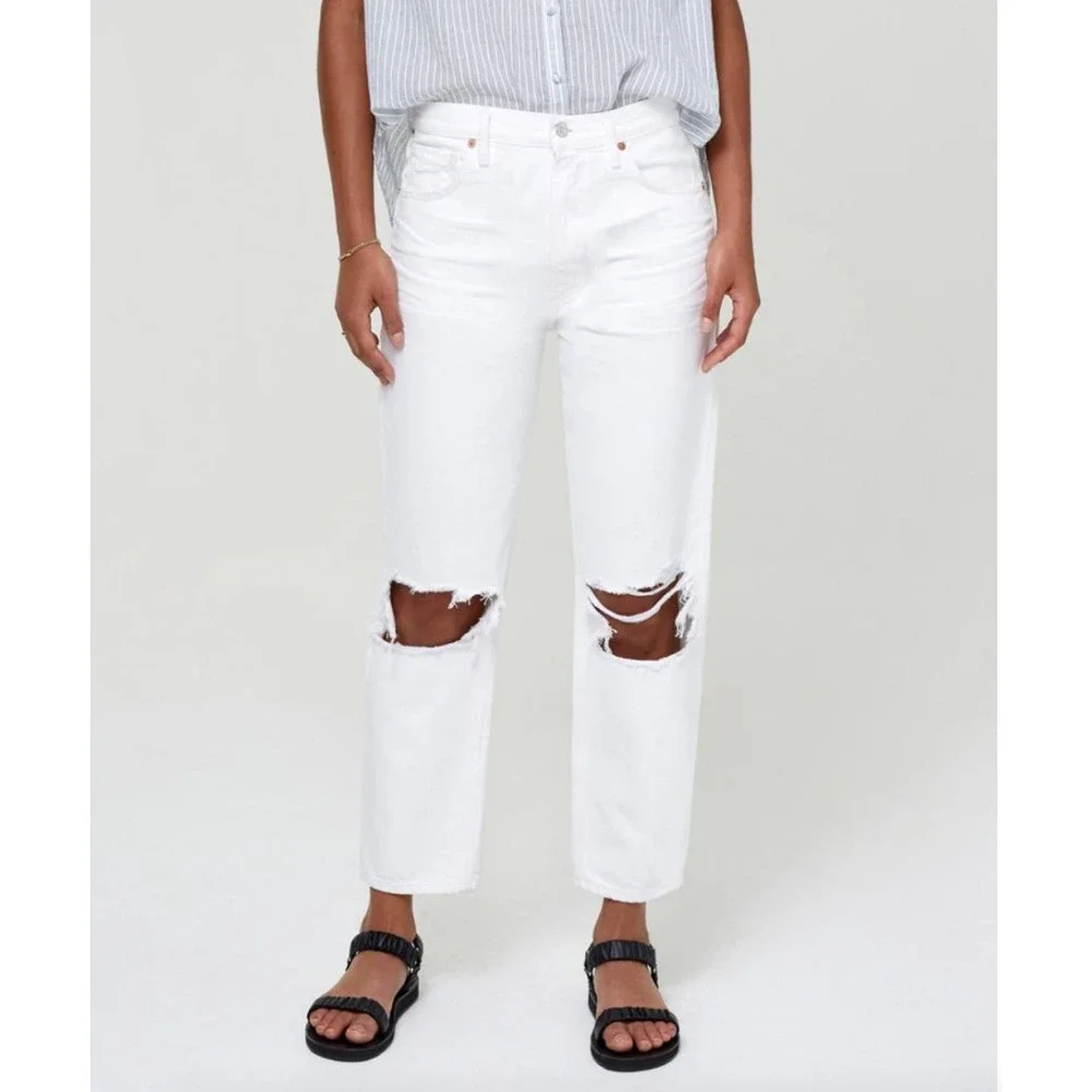 Citizens of Humanity MARLEE White Denim Relaxed Taper Jeans | Sz 27 - Picture 2 of 11